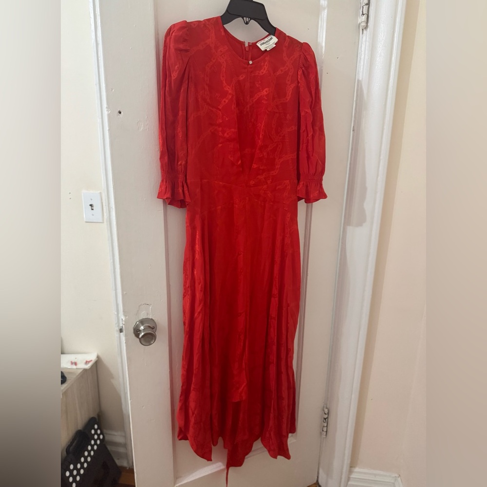 Zadig & Voltaire Vibrant Red Long Sleeve Dress - Picture 2 of 4